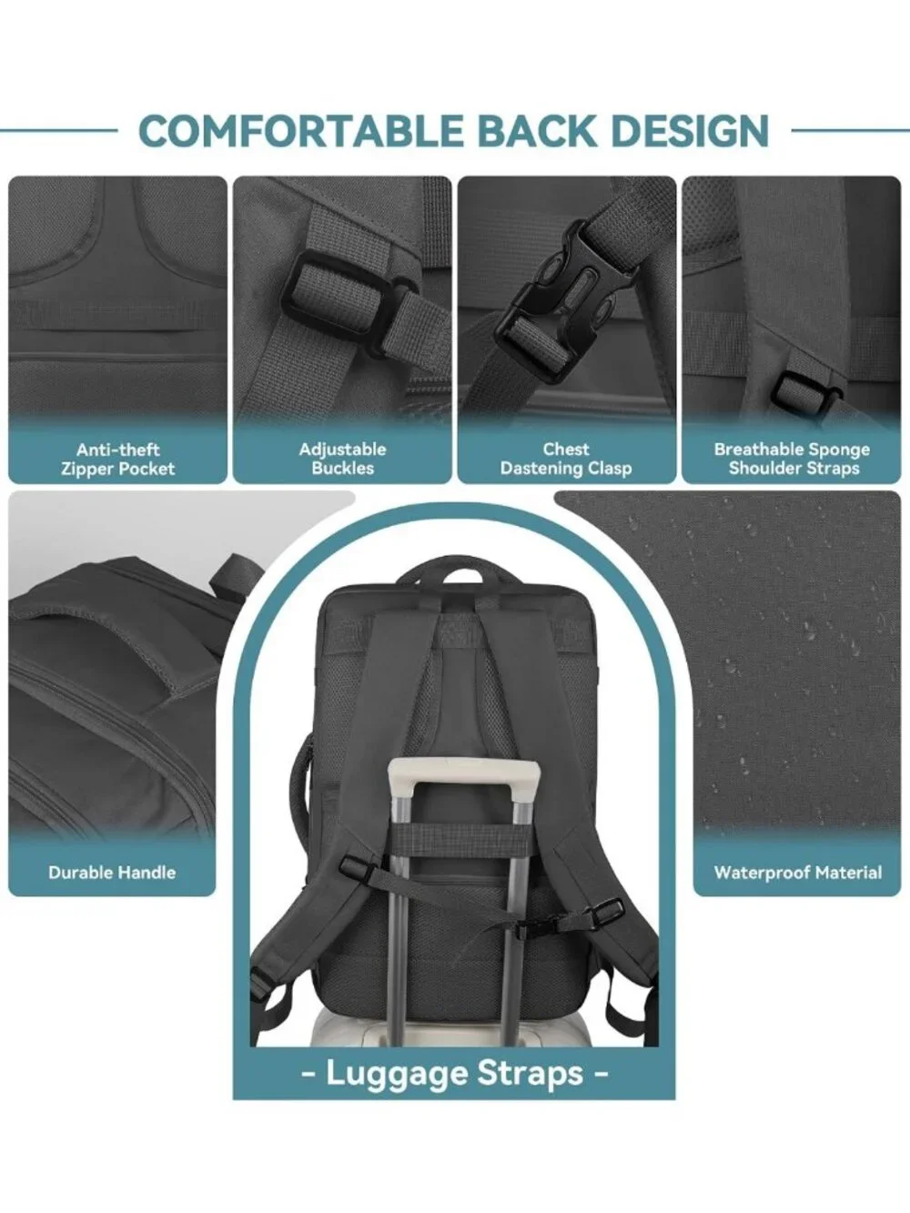 Expandable Travel Backpack 40L-50L | Airline Approved Carry-On for Men & Women